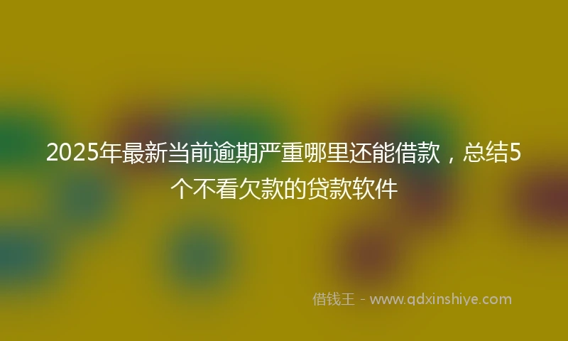 2025年最新当前逾期严重哪里还能借款，总结5个不看欠款的贷款软件