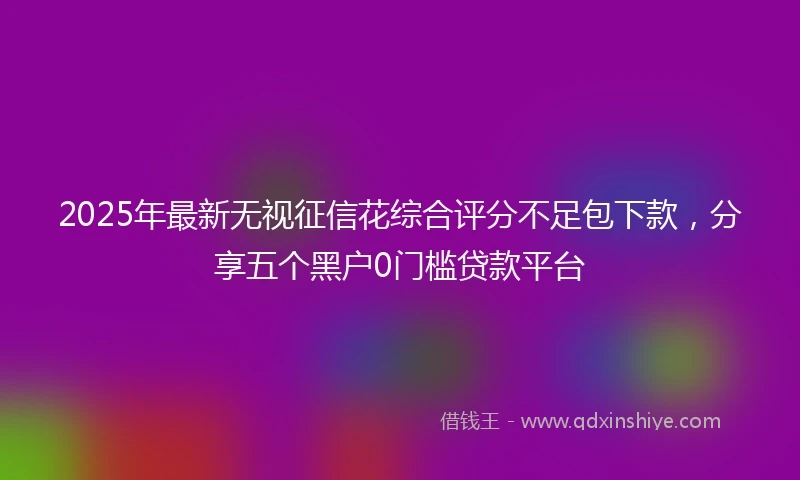 2025年最新无视征信花综合评分不足包下款，分享五个黑户0门槛贷款平台