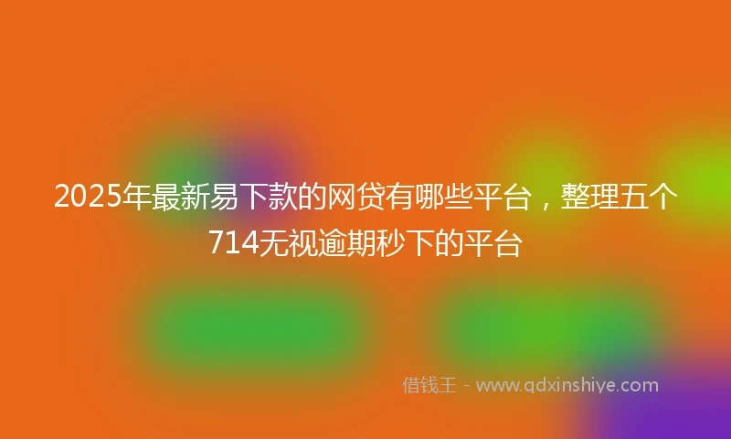 2025年最新易下款的网贷有哪些平台，整理五个714无视逾期秒下的平台