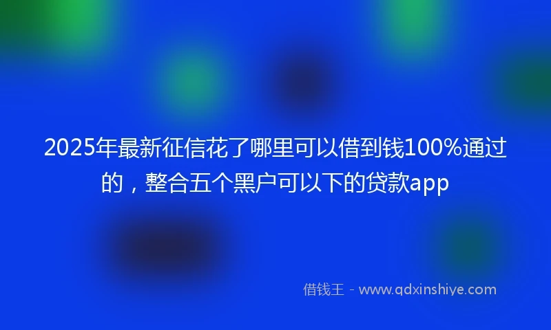 2025年最新征信花了哪里可以借到钱100%通过的,整合五个黑户可以下的贷款app