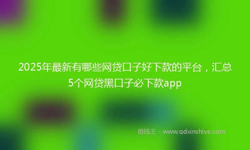 2025年最新有哪些网贷口子好下款的平台，汇总5个网贷黑口子必下款app