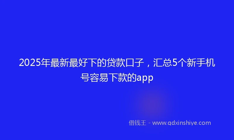 2025年最新最好下的贷款口子，汇总5个新手机号容易下款的app