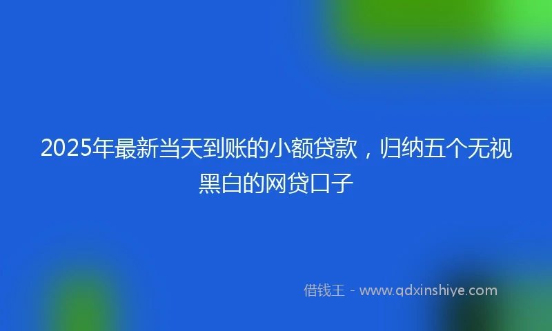 2025年最新当天到账的小额贷款,归纳五个无视黑白的网贷口子