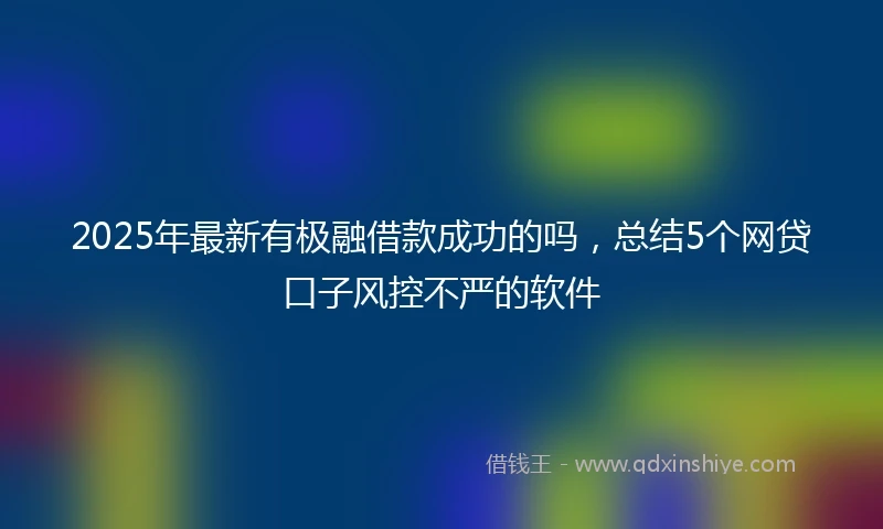 2025年最新有极融借款成功的吗，总结5个网贷口子风控不严的软件