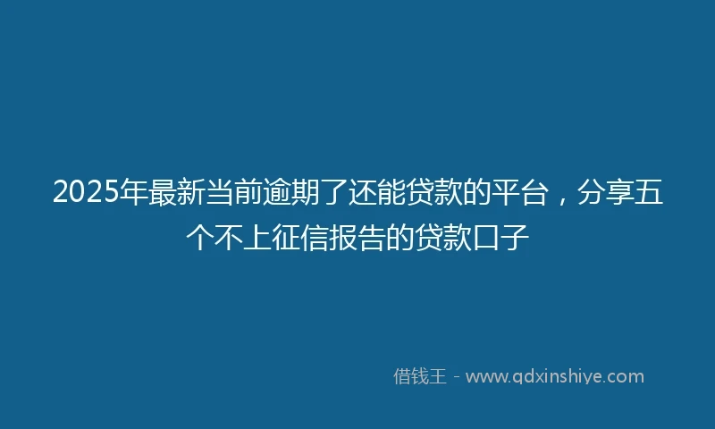 2025年最新当前逾期了还能贷款的平台，分享五个不上征信报告的贷款口子