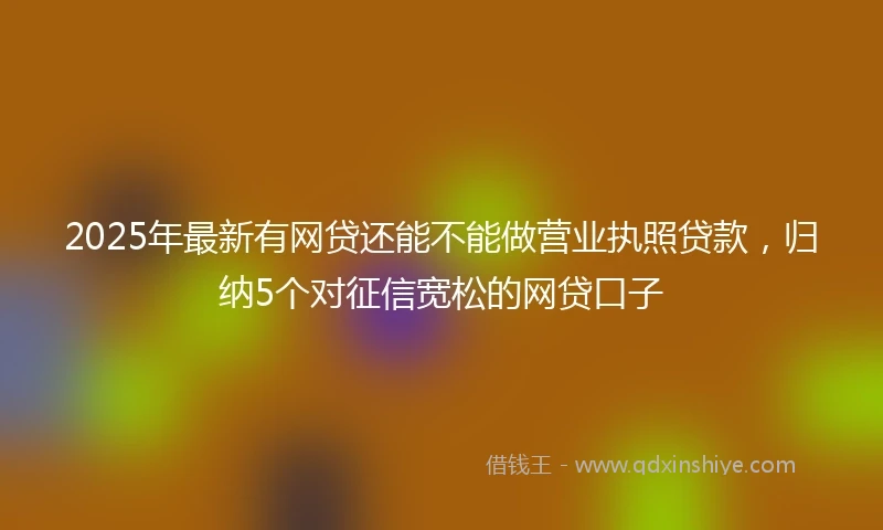 2025年最新有网贷还能不能做营业执照贷款，归纳5个对征信宽松的网贷口子