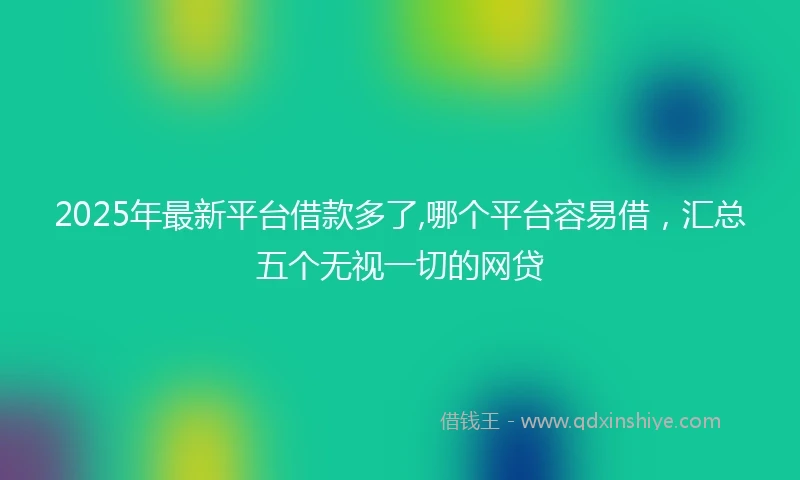 2025年最新平台借款多了,哪个平台容易借，汇总五个无视一切的网贷