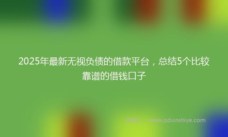 2025年最新无视负债的借款平台，总结5个比较靠谱的借钱口子