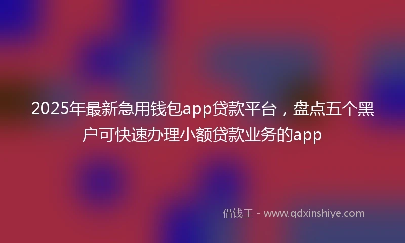 2025年最新急用钱包app贷款平台，盘点五个黑户可快速办理小额贷款业务的app