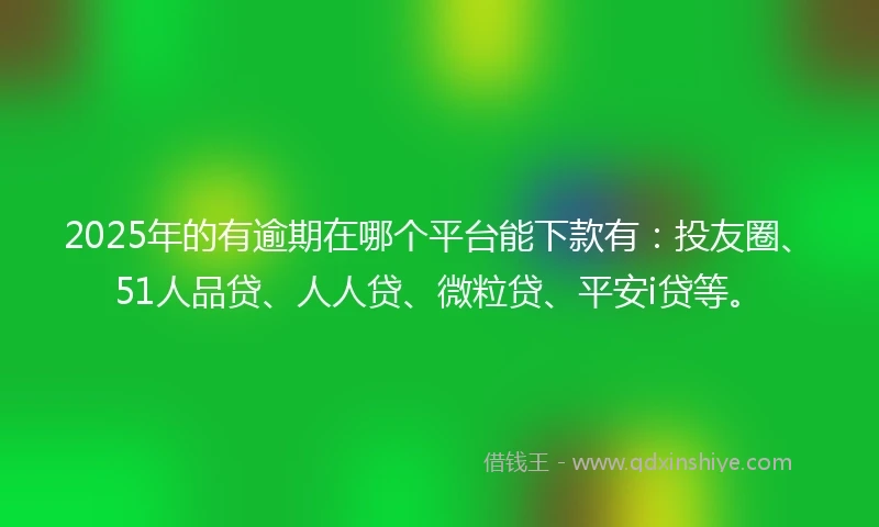 2025年的有逾期在哪个平台能下款有：投友圈、51人品贷、人人贷、微粒贷、平安i贷等。
