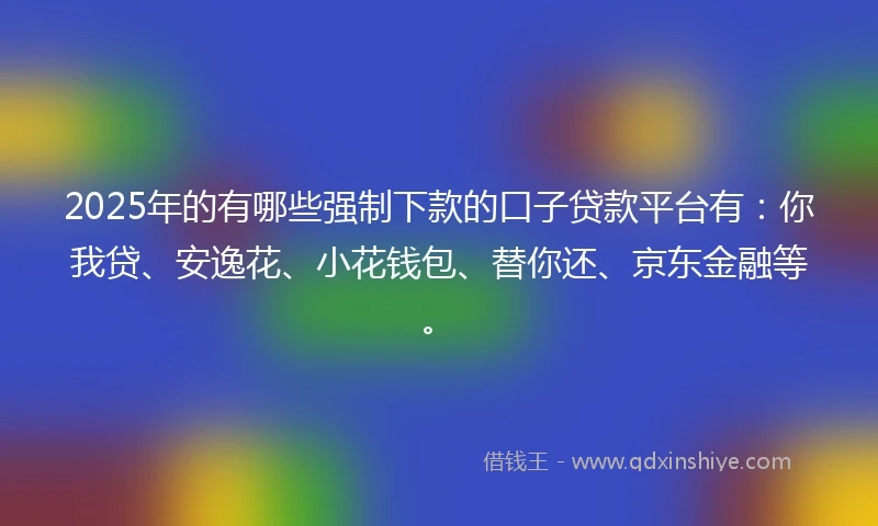 2025年的有哪些强制下款的口子贷款平台有：你我贷、安逸花、小花钱包、替你还、京东金融等。