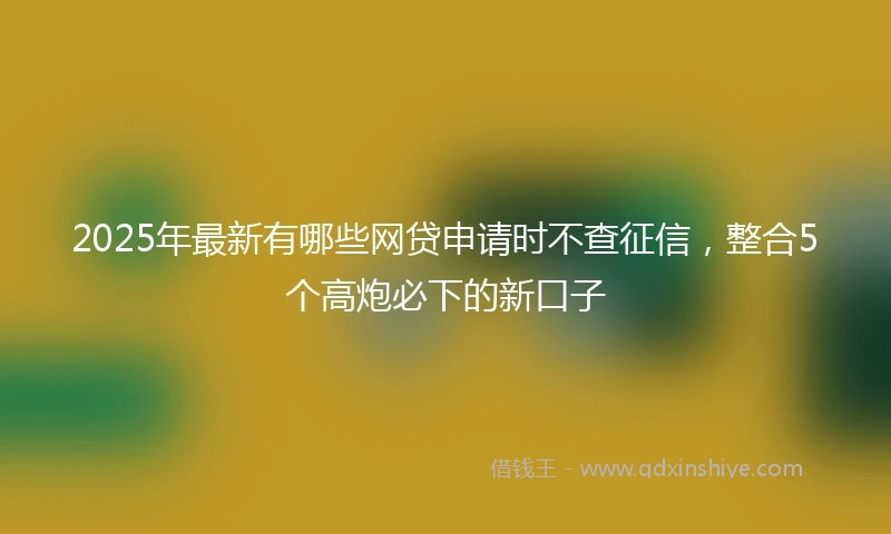 2025年最新有哪些网贷申请时不查征信，整合5个高炮必下的新口子