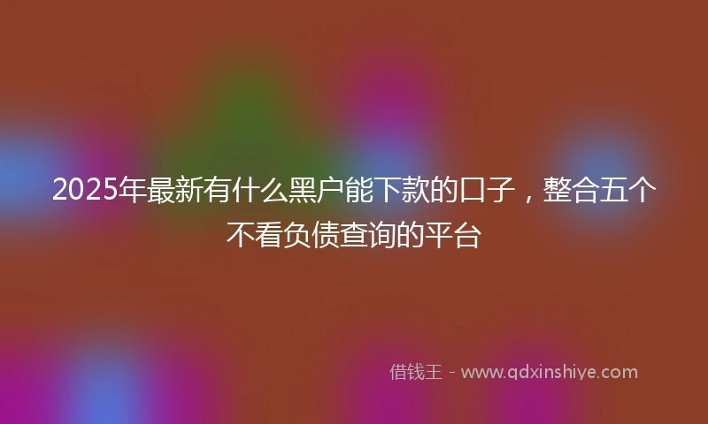 2025年最新有什么黑户能下款的口子，整合五个不看负债查询的平台