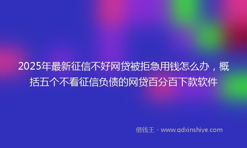 2025年最新征信不好网贷被拒急用钱怎么办，概括五个不看征信负债的网贷百分百下款软件