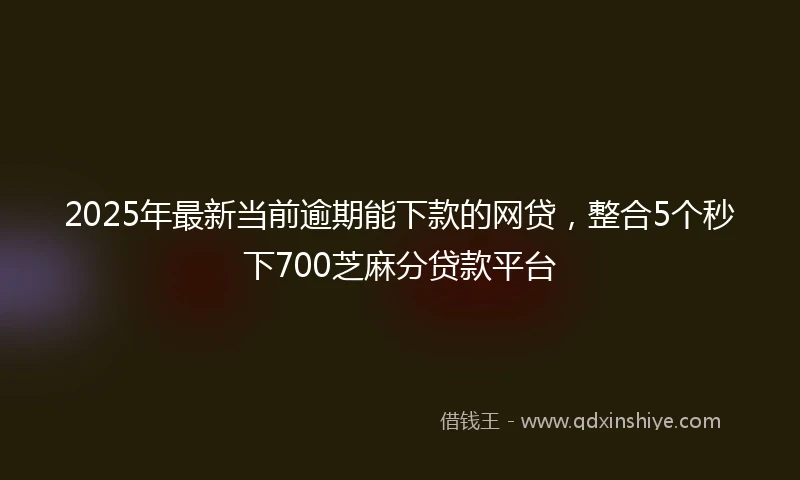 2025年最新当前逾期能下款的网贷，整合5个秒下700芝麻分贷款平台