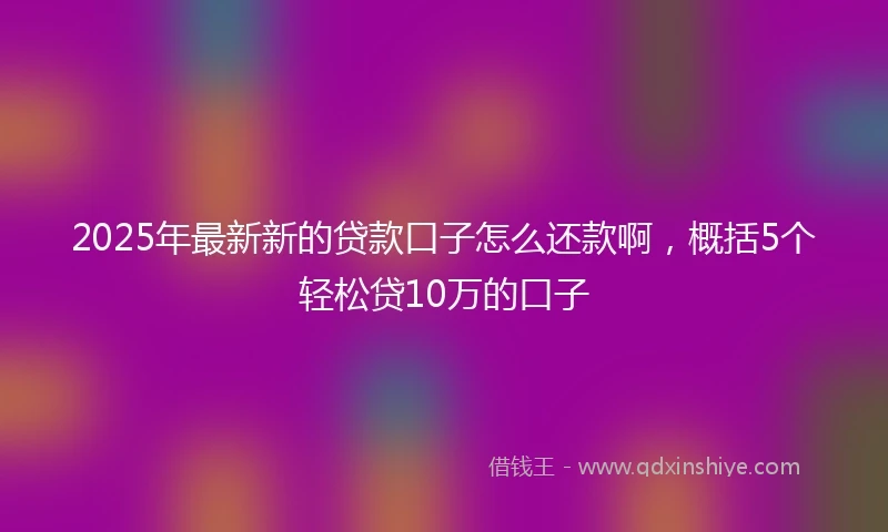 2025年最新新的贷款口子怎么还款啊，概括5个轻松贷10万的口子