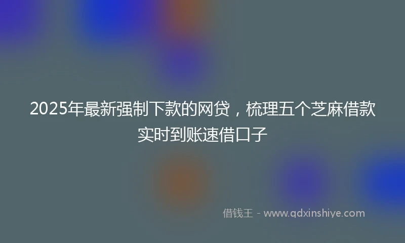 2025年最新强制下款的网贷，梳理五个芝麻借款实时到账速借口子