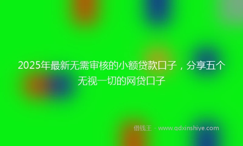 2025年最新无需审核的小额贷款口子，分享五个无视一切的网贷口子