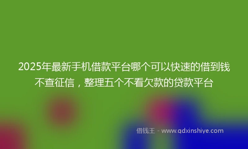 2025年最新手机借款平台哪个可以快速的借到钱不查征信，整理五个不看欠款的贷款平台
