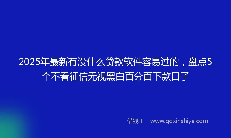 2025年最新有没什么贷款软件容易过的，盘点5个不看征信无视黑白百分百下款口子
