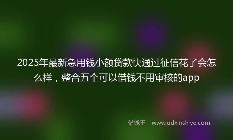 2025年最新急用钱小额贷款快通过征信花了会怎么样，整合五个可以借钱不用审核的app