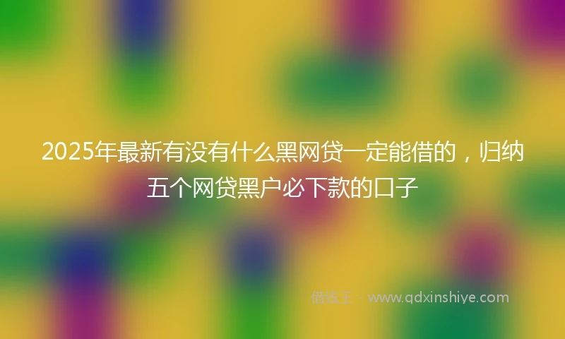 2025年最新有没有什么黑网贷一定能借的，归纳五个网贷黑户必下款的口子
