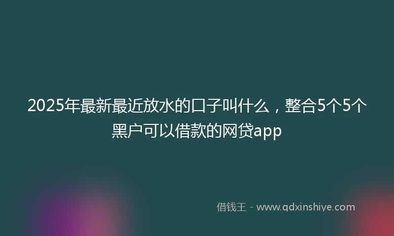 2025年最新最近放水的口子叫什么，整合5个5个黑户可以借款的网贷app