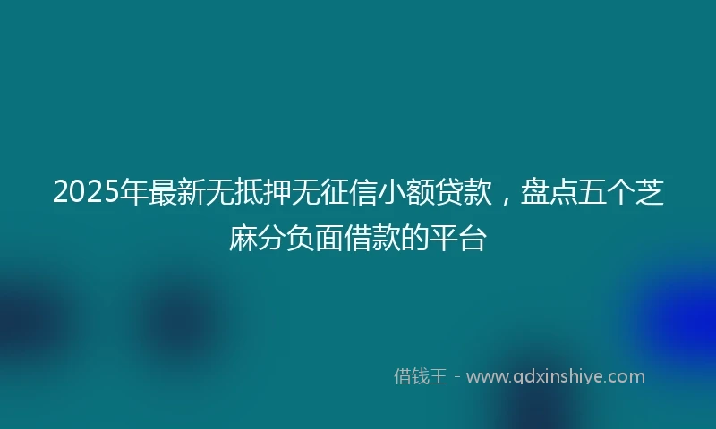 2025年最新无抵押无征信小额贷款，盘点五个芝麻分负面借款的平台
