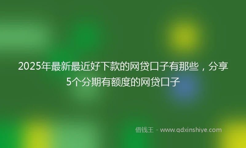 2025年最新最近好下款的网贷口子有那些，分享5个分期有额度的网贷口子