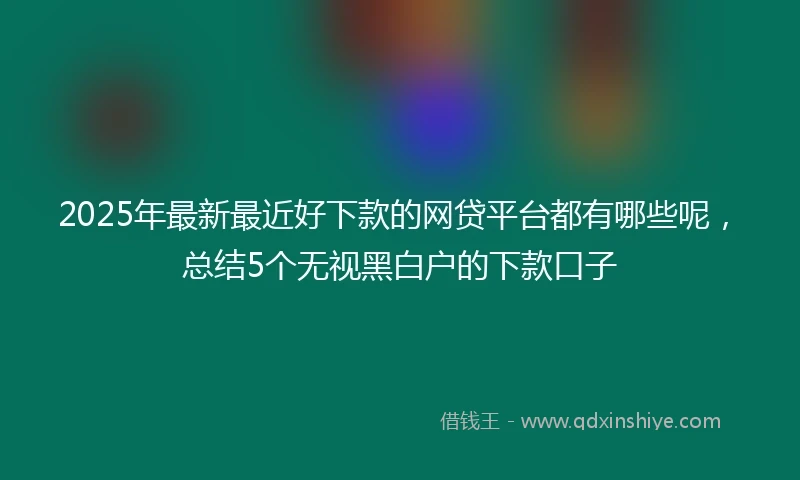 2025年最新最近好下款的网贷平台都有哪些呢，总结5个无视黑白户的下款口子