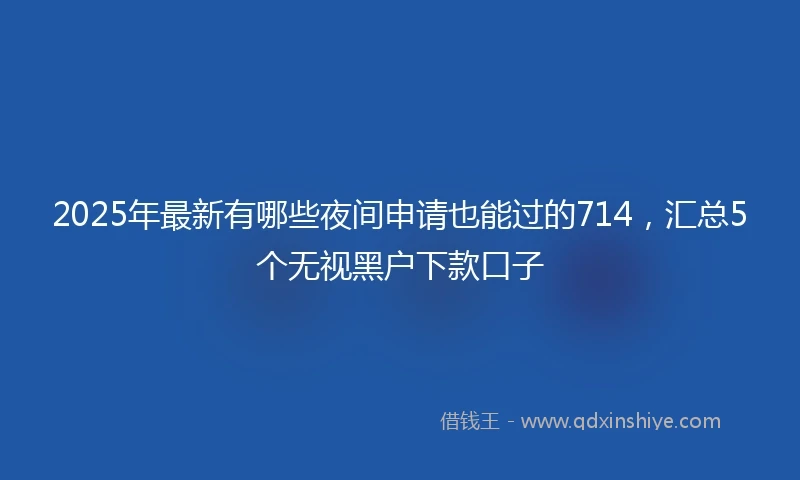 2025年最新有哪些夜间申请也能过的714，汇总5个无视黑户下款口子