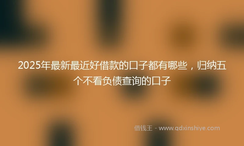 2025年最新最近好借款的口子都有哪些，归纳五个不看负债查询的口子