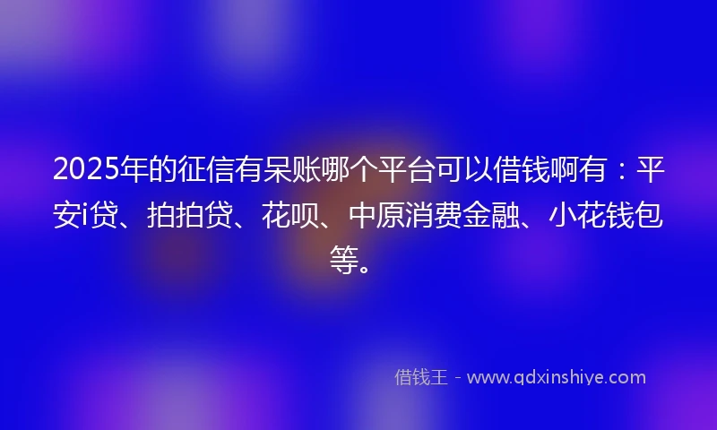 2025年的征信有呆账哪个平台可以借钱啊有：平安i贷、拍拍贷、花呗、中原消费金融、小花钱包等。