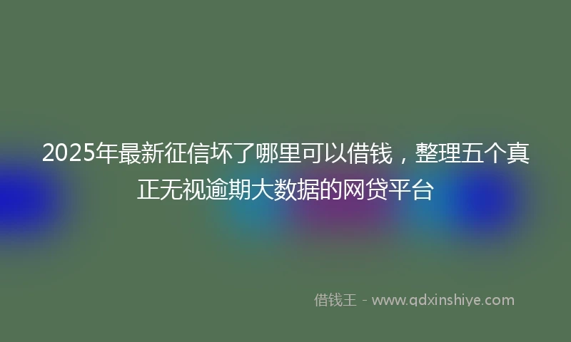 2025年最新征信坏了哪里可以借钱，整理五个真正无视逾期大数据的网贷平台