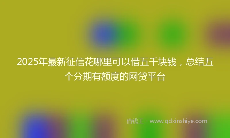 2025年最新征信花哪里可以借五千块钱，总结五个分期有额度的网贷平台