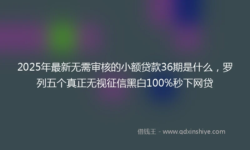 2025年最新无需审核的小额贷款36期是什么，罗列五个真正无视征信黑白100%秒下网贷