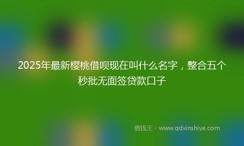 2025年最新樱桃借呗现在叫什么名字，整合五个秒批无面签贷款口子