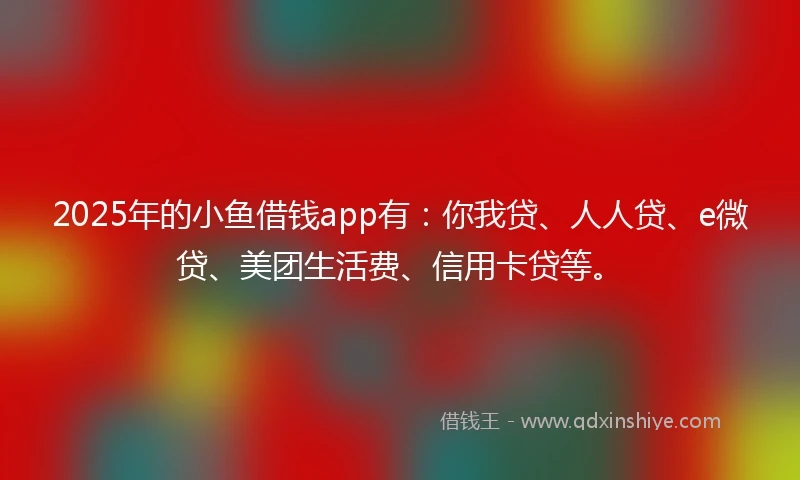 2025年的小鱼借钱app有：你我贷、人人贷、e微贷、美团生活费、信用卡贷等。