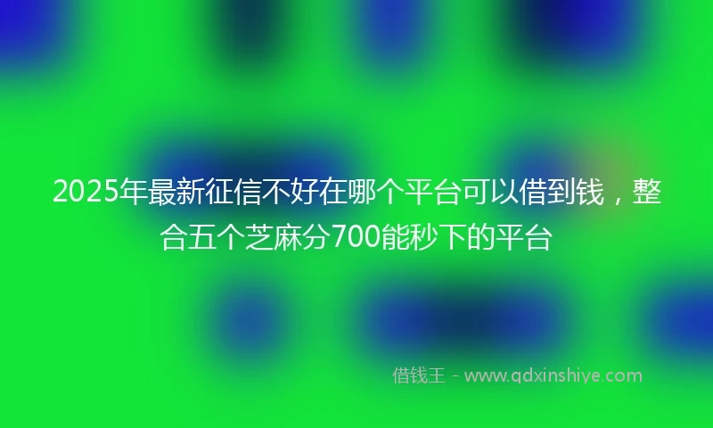 2025年最新征信不好在哪个平台可以借到钱，整合五个芝麻分700能秒下的平台