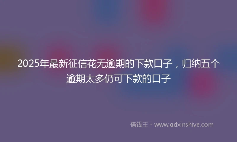2025年最新征信花无逾期的下款口子，归纳五个逾期太多仍可下款的口子