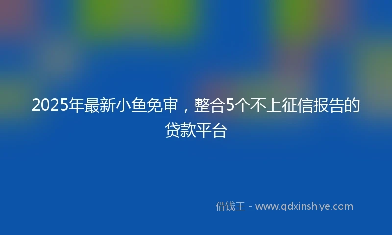 2025年最新小鱼免审，整合5个不上征信报告的贷款平台