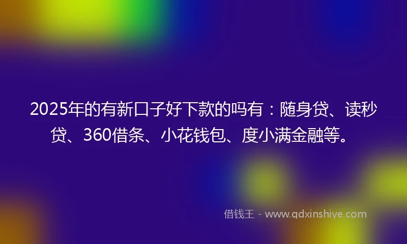 2025年的有新口子好下款的吗有：随身贷、读秒贷、360借条、小花钱包、度小满金融等。