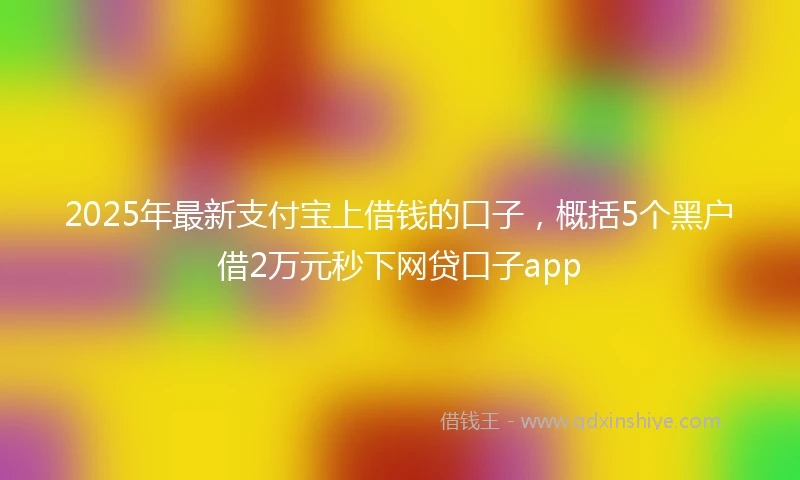 2025年最新支付宝上借钱的口子，概括5个黑户借2万元秒下网贷口子app