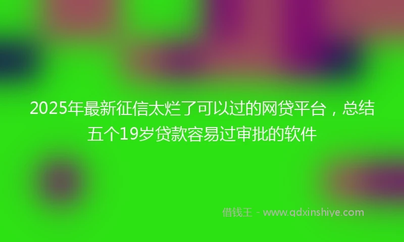 2025年最新征信太烂了可以过的网贷平台，总结五个19岁贷款容易过审批的软件