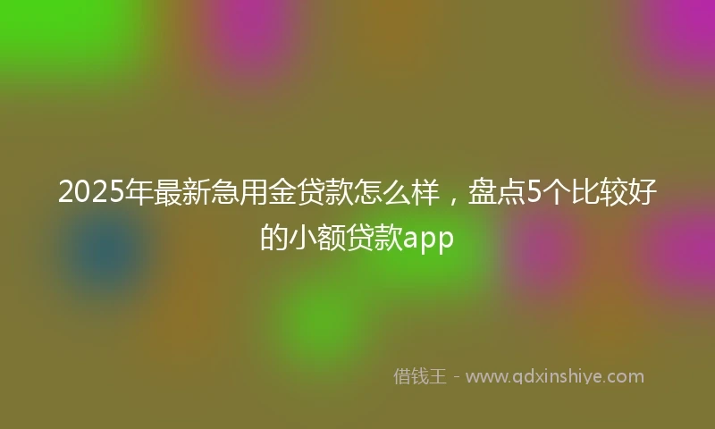 2025年最新急用金贷款怎么样，盘点5个比较好的小额贷款app