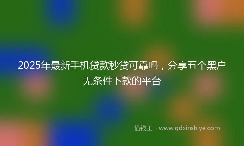 2025年最新手机贷款秒贷可靠吗，分享五个黑户无条件下款的平台