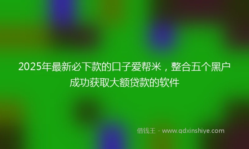 2025年最新必下款的口子爱帮米，整合五个黑户成功获取大额贷款的软件