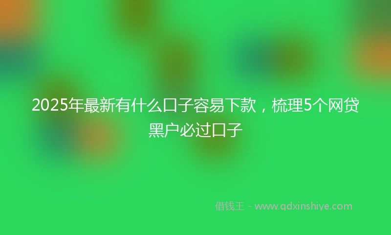 2025年最新有什么口子容易下款，梳理5个网贷黑户必过口子