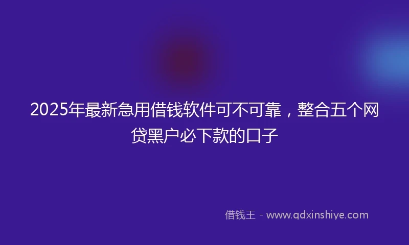2025年最新急用借钱软件可不可靠，整合五个网贷黑户必下款的口子