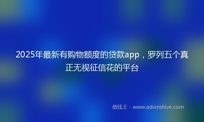 2025年最新有购物额度的贷款app，罗列五个真正无视征信花的平台